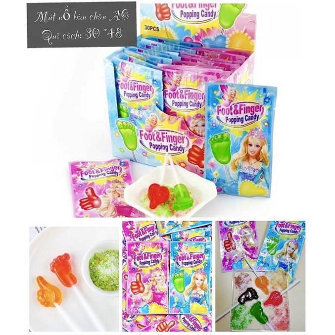 Kẹo mút nổ bàn chân (30 chiếc một hộp)