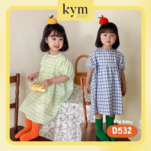 Đầm baby doll sọc ca rô nổi bật cho bé D532