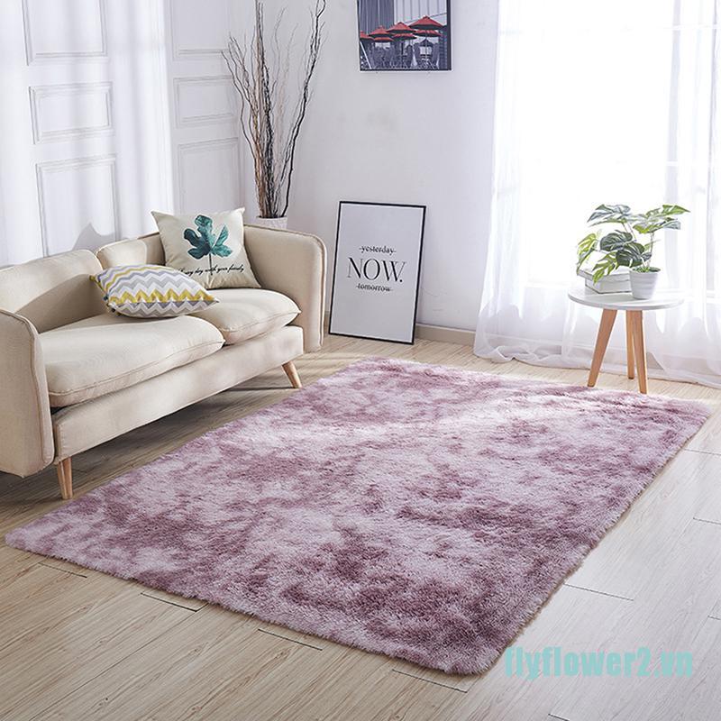 Tấm thảm trải sàn vải lông xù xì nhuộm màu loang dành cho phòng khách
