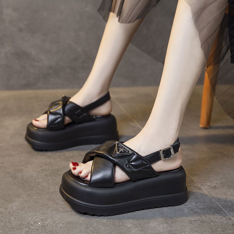 Giày Sandal Đế Dày Tăng Chiều Cao Thời Trang Mùa Hè Cho Nữ