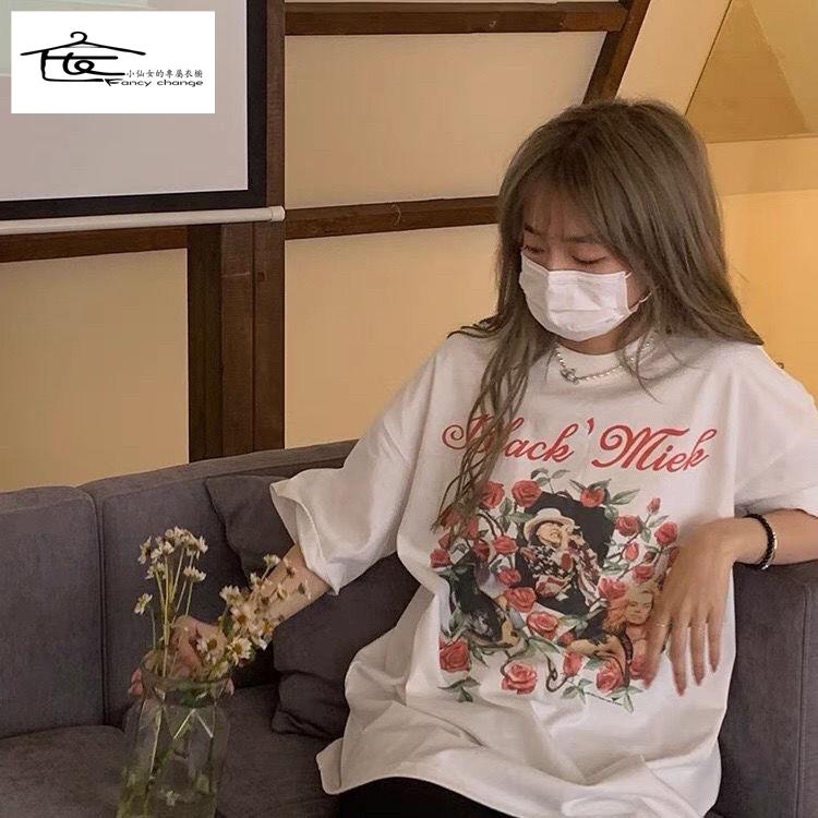 Áo Thun Trắng Tay Ngắn Dáng Rộng Thời Trang Mùa Hè Dành Cho Nữ