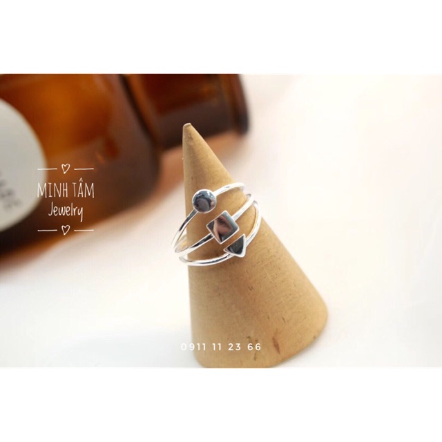 Nhẫn nữ midi bạc ta đá nhiều màu-Minh Tâm Jewelry