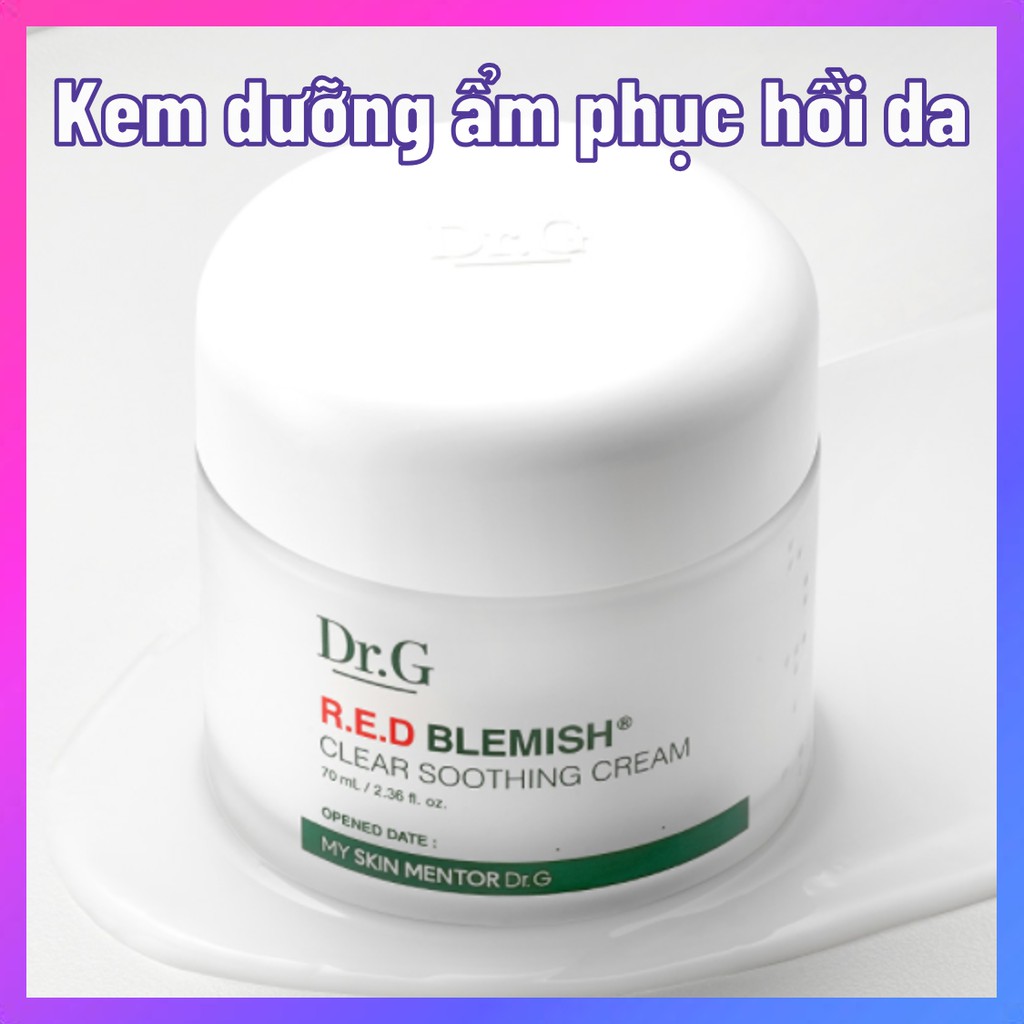 Kem dưỡng da Dr.G Red Blemish Clear Soothing Cream 70ml với chiết xuất rau má làm dịu da ửng đỏ và giảm mụn | BigBuy360 - bigbuy360.vn