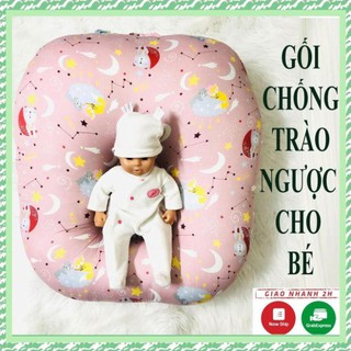 Gối chống trào ngược monmon cho bé chất cotton bông hàn thấm hút mồi hôi tuyệt đối