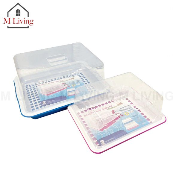M LIVING-Dish Drainer Rack Khay kính có nắp (C1)