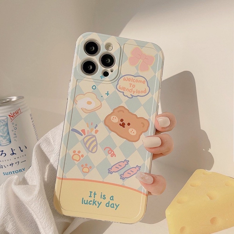 Ốp Điện Thoại Mềm Gấu Kẹo Caro - CAS2216