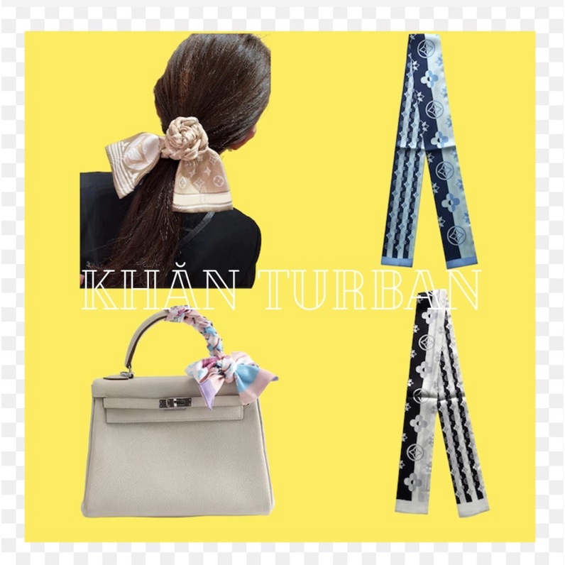 Khăn quấn túi xách đa năng in hoa bốn cánh nhiều mẫu