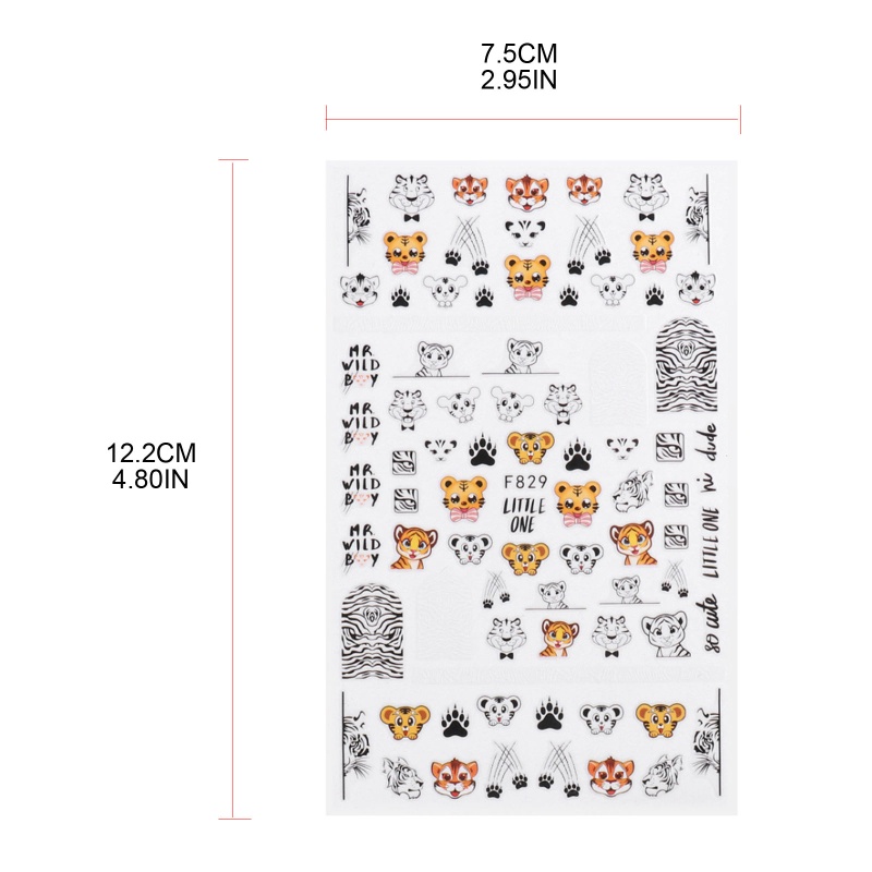 Sticker Dán Móng Tay Họa Tiết Động Vật Thời Trang