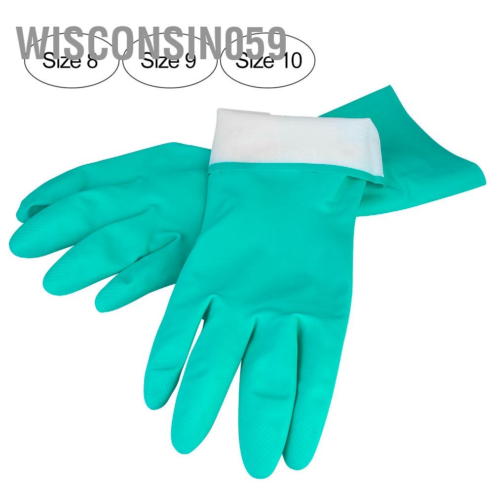 Wisconsin059 Nitrile Chemical Resistant Gloves Acid Alkali Oil Household Cleaning