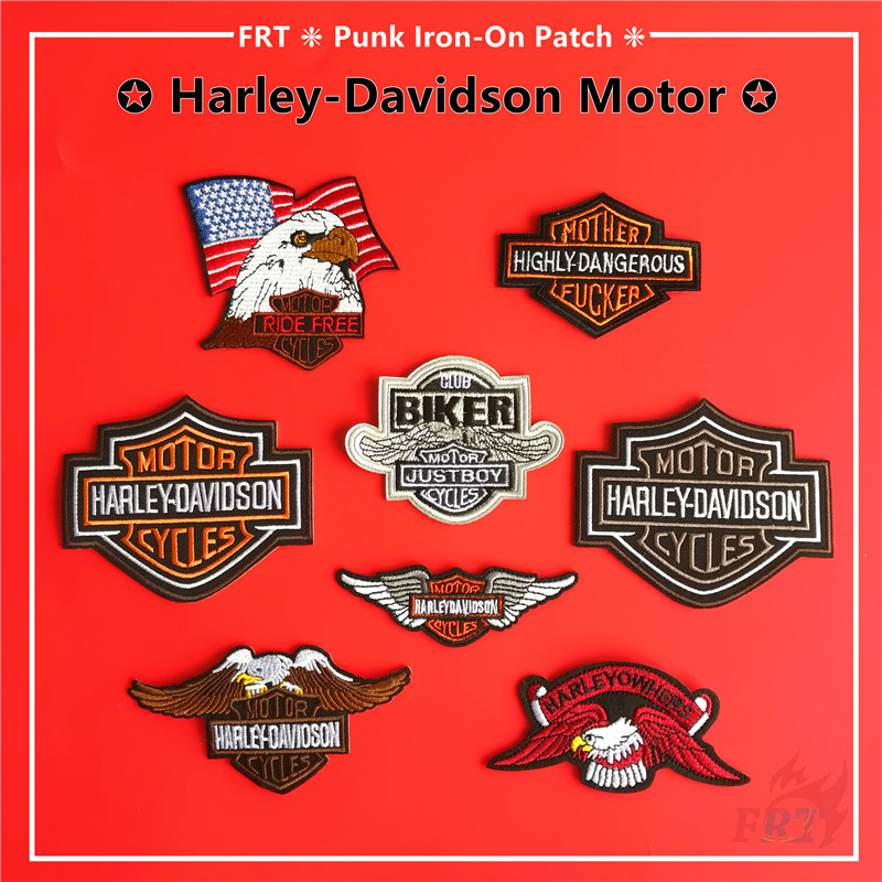 Miếng vá ủi thêu họa tiết xe mô tô Harley-Davidson