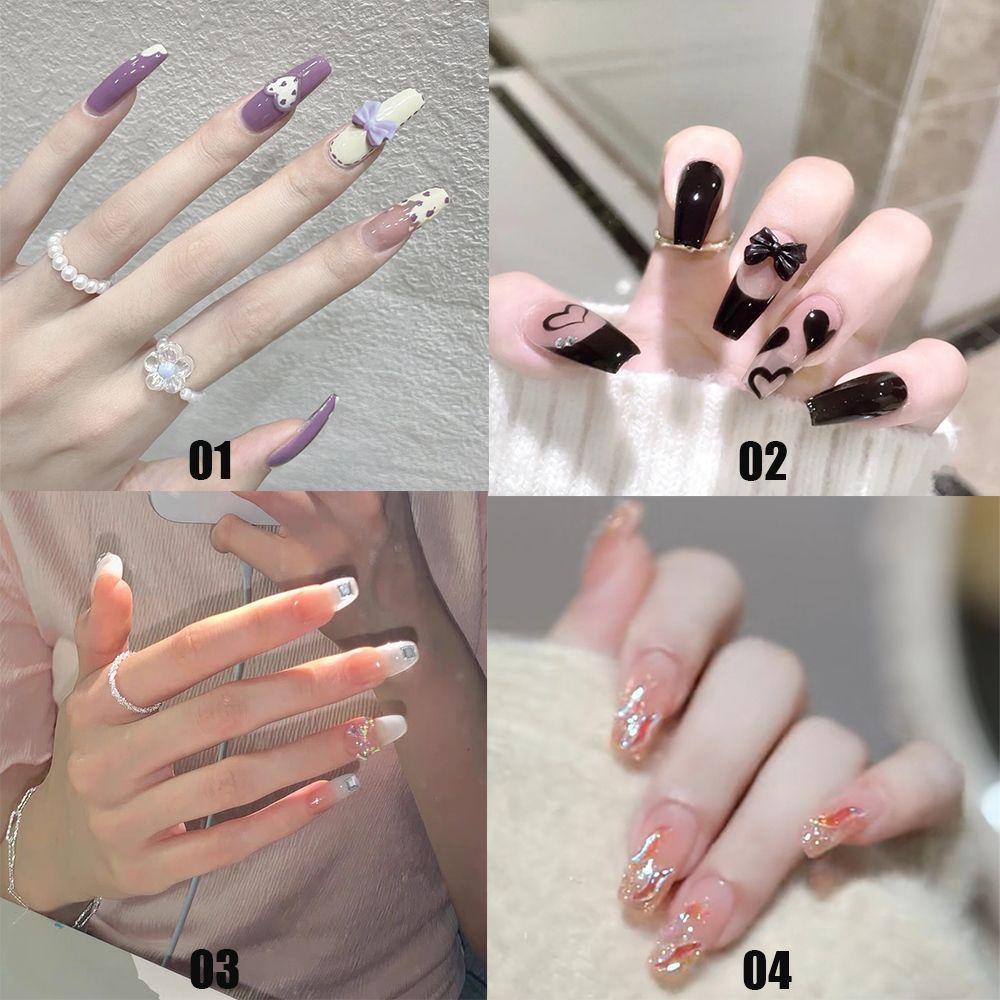 Hộp 24 Móng Tay Giả Trang Trí Nghệ Thuật