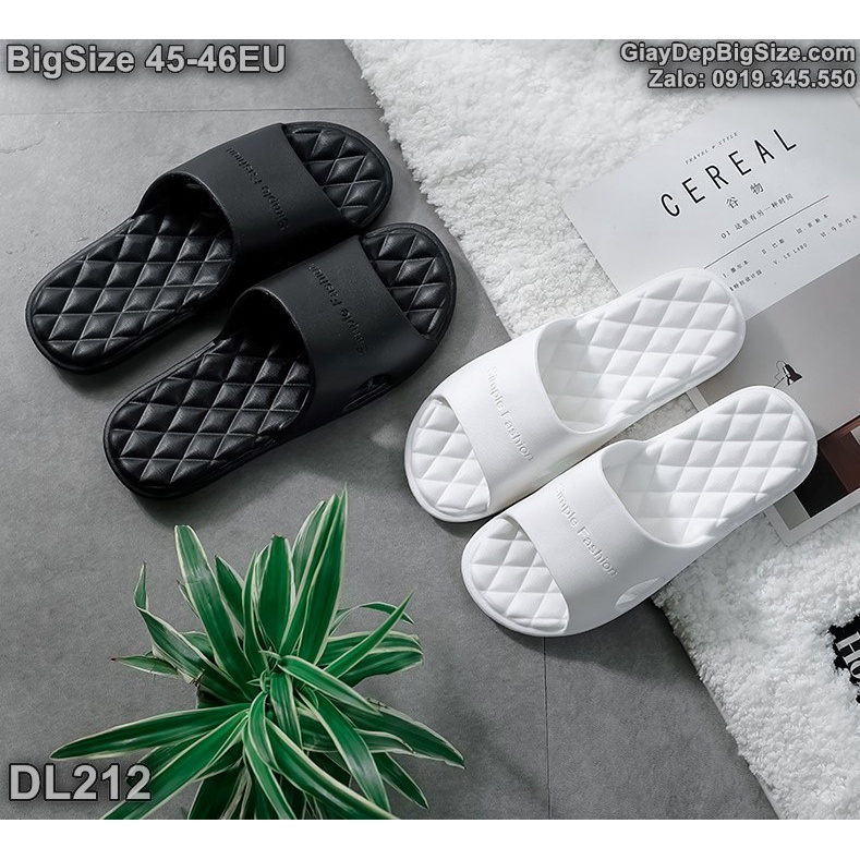 Dép lê đúc nguyên khối, dép quai ngang cỡ lớn Eu:46-47 cho nam cao to chân ú bè. Big size slippers for wide feet - DL212