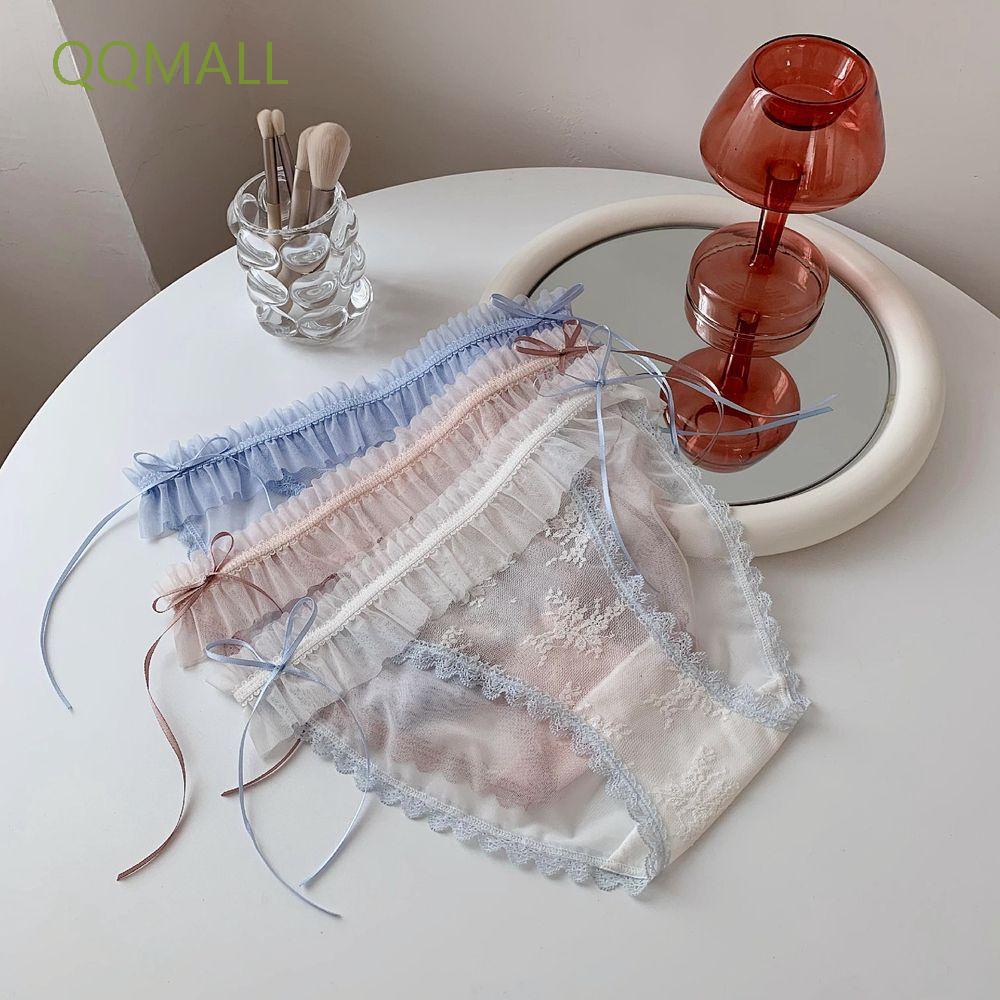 Quần lót cotton phối ren thêu họa tiết nơ phong cách Lolita Hàn Quốc quyến rũ cho nữ