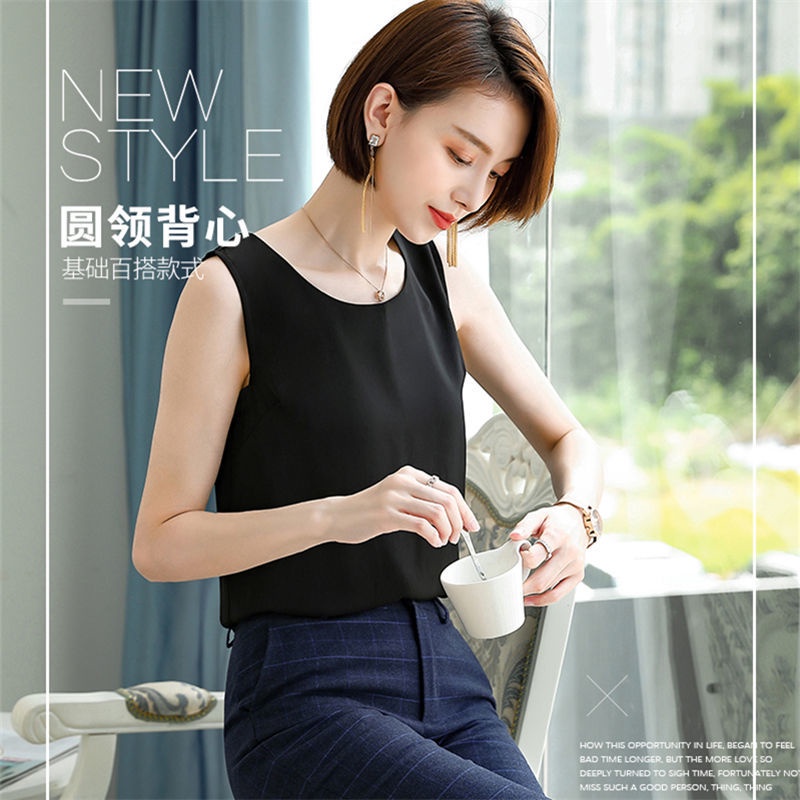 Áo Chiffon Hai Lớp Không Tay Dáng Rộng Hàng Mới Dành Cho Bạn Nữ