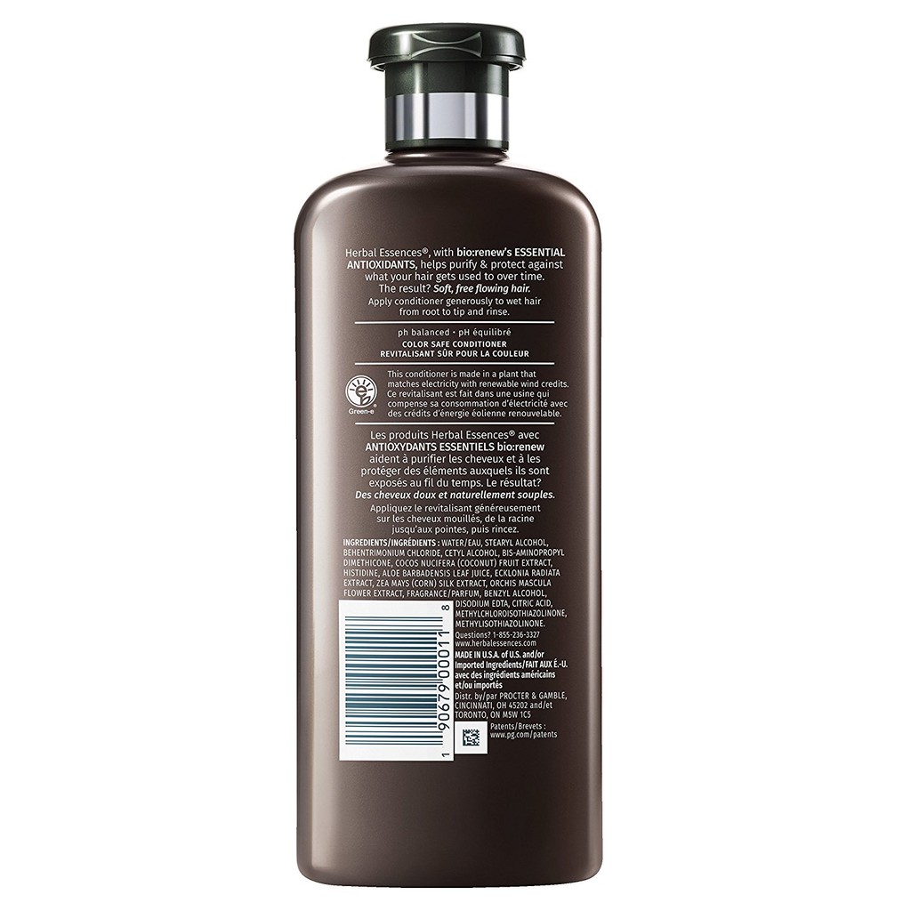 Dầu xả thiên nhiên dưỡng ẩm tóc Herbal Essences Biorenew Coconut Milk Hydrate Conditioner 400ml (Mỹ)