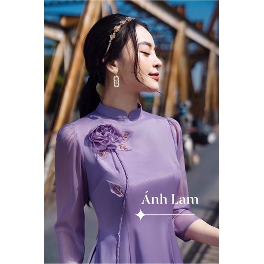 BỘ ÁO DÀI TÍM THIẾT KẾ MỚI NHẤT 2022