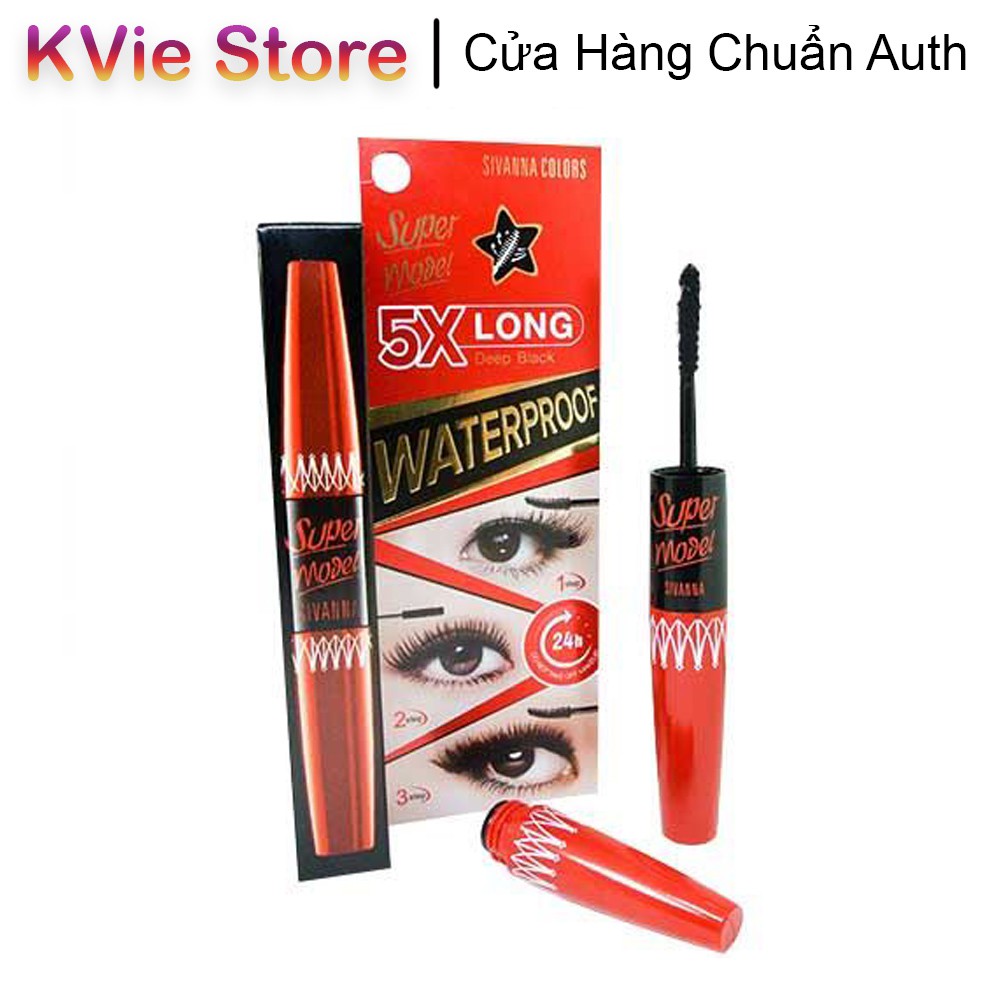 Mascara Siêu Dài, Siêu Dày, Không Lem Chính Hãng Thái Lan Super Model 5X Long Deep Black Warterproof