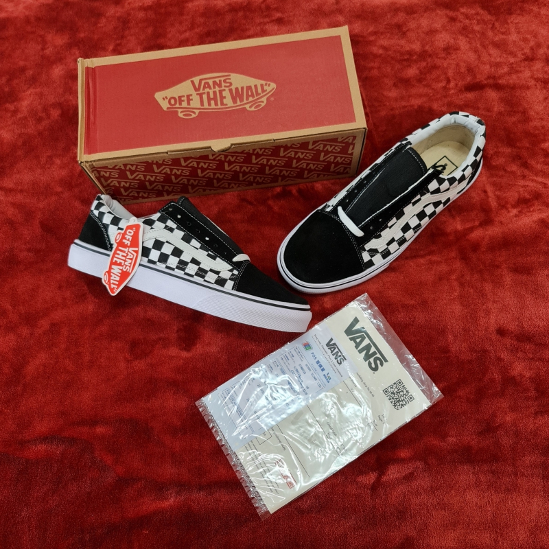 Giày Vans Old Skool Caro Đen Trắng // Vans Old Skool Checkerboard Black White