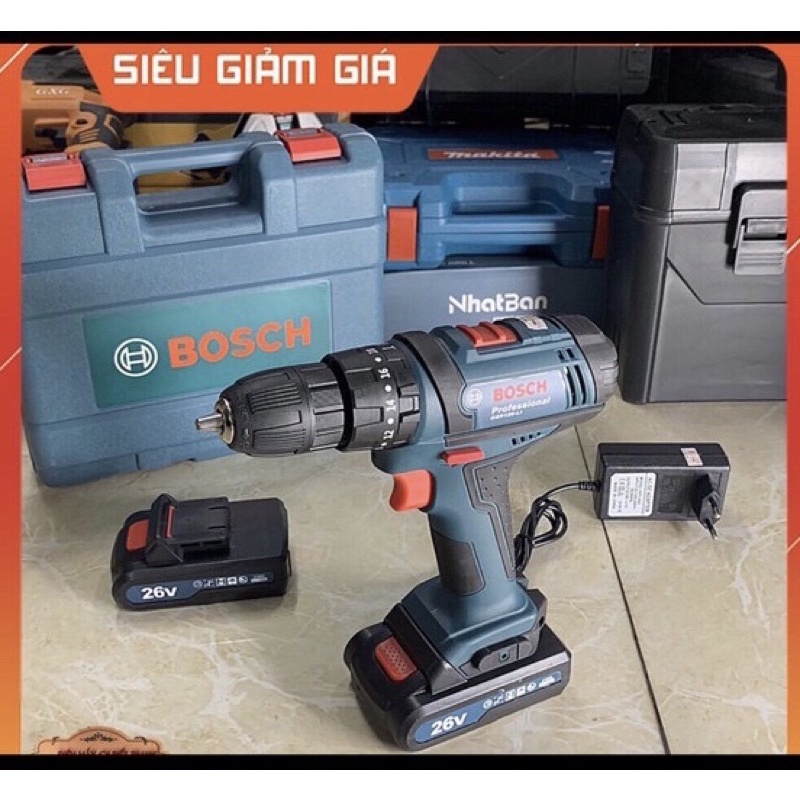MÁY KHOAN PIN BOSCH 26V + CÓ BẢO HÀNH