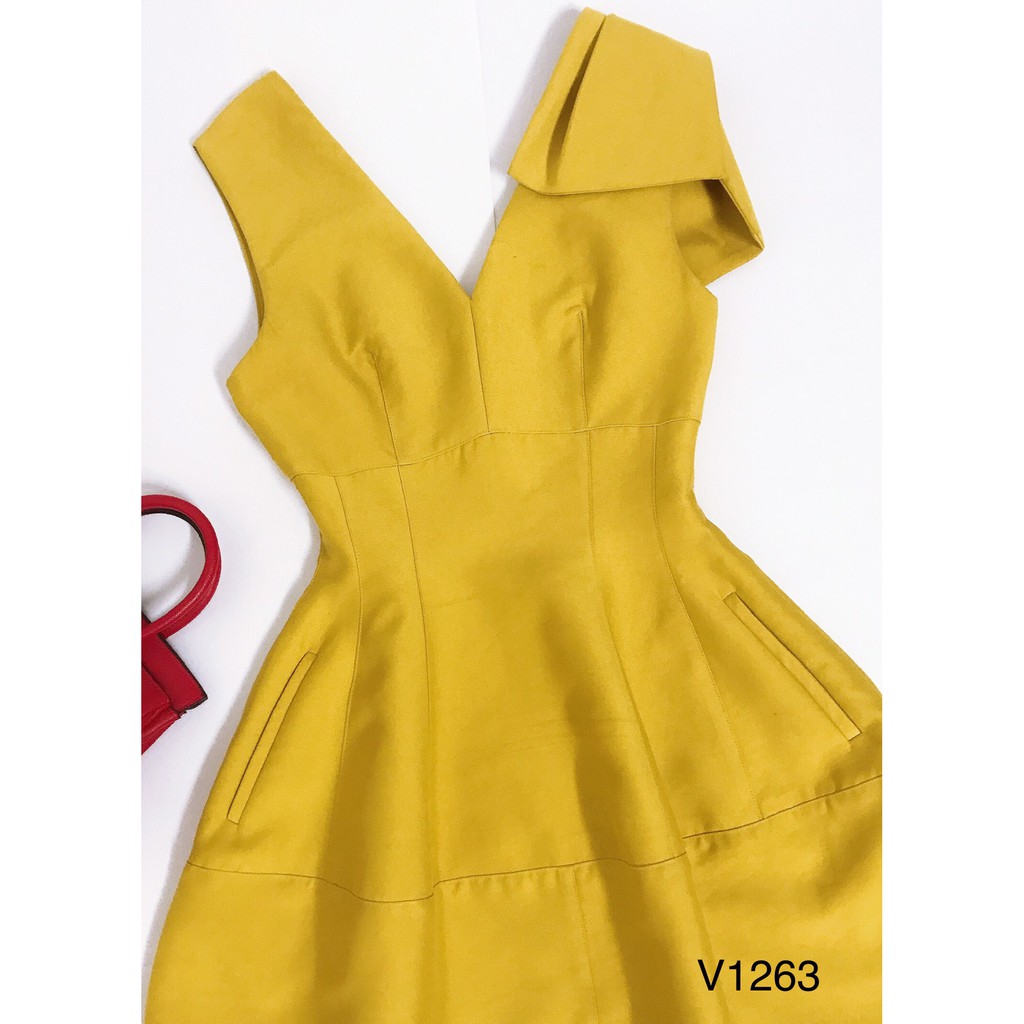 Váy xòe vàng V1263 - DVC phân phối chính thức (Kèm ảnh thật trải sàn do shop tự chụp)