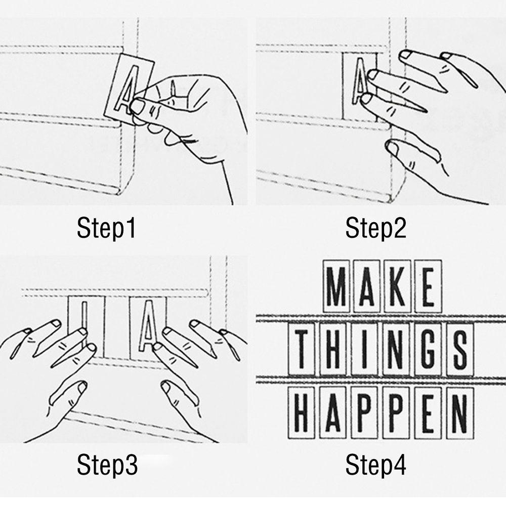 YIYU Hộp Đèn Led Khổ A6 Có Chữ Trang Trí Nhà Ở