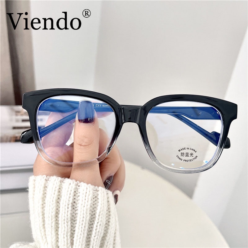 Kính cận VIENDO tròng đổi màu chống tia UV chốngánh sáng xanh phong cách Hàn Quốc thời trang nam nữ(có thể cắt cận thị ống kính)