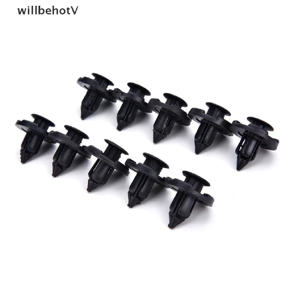 Set 50 Đinh Tán Nhựa 8mm Màu Đen Chuyên Dụng Cho Xe Hơi Fender