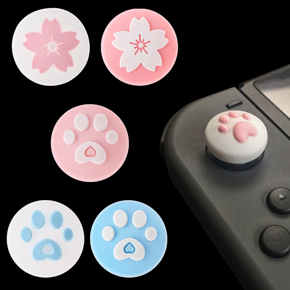 Set 4 Nút Bọc Cần Điều Khiển Chơi Game Nitendo Swith Joy Con Dễ Thương Bằng Silicon