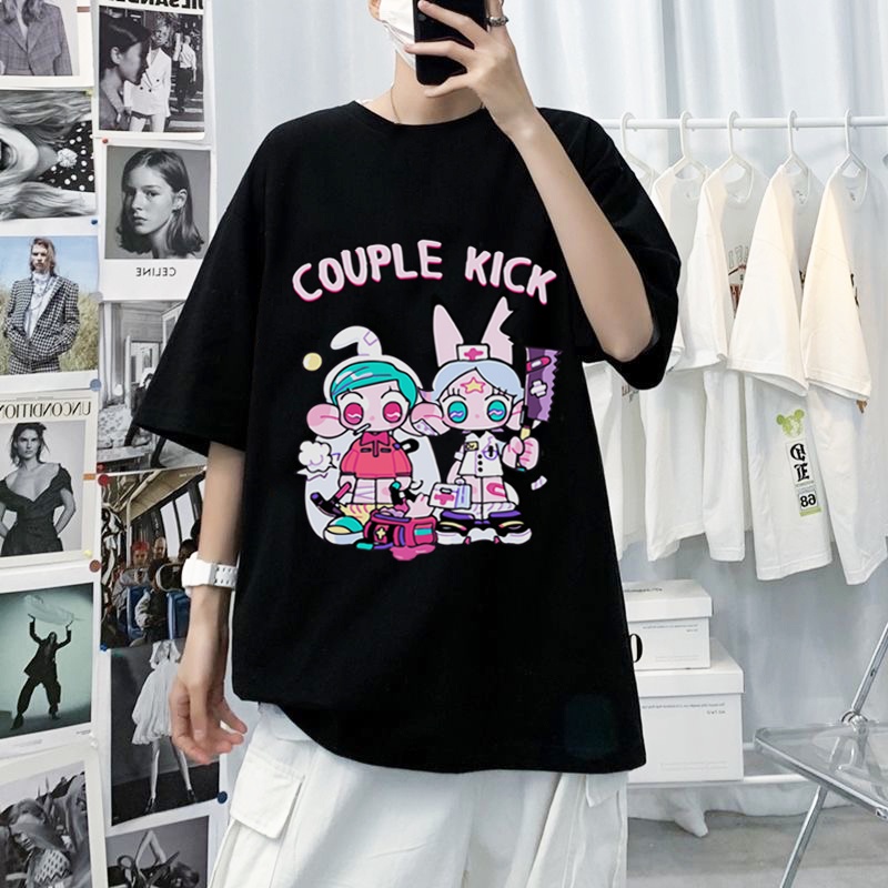 Áo Thun Nam Form Rộng Tay Lỡ 2S Clothing, Áo Phông Tay Lỡ Unisex In Hình Couple Kick Cute TV5004 | BigBuy360 - bigbuy360.vn