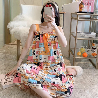 Váy Ngủ váy 2 dây nữ bản to dáng suông đuôi cá kiểu dáng mới V 284  ྇