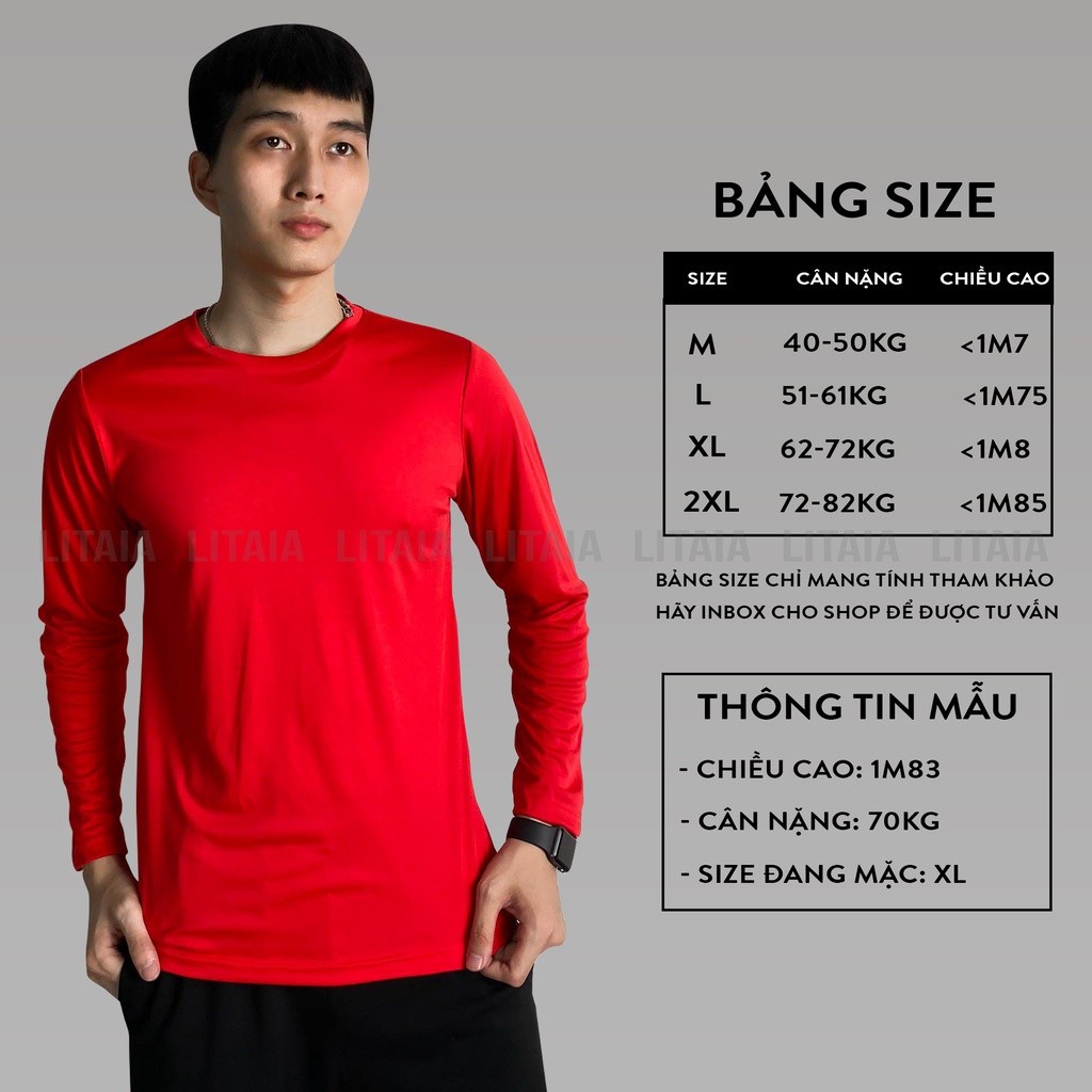 Áo thun tay dài nam áo giữ nhiệt thể thao dáng body 6 màu lựa chọn