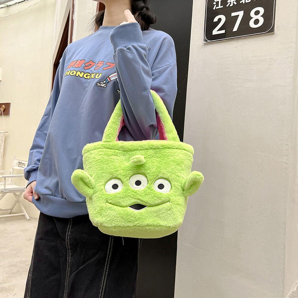 Túi Xách Đeo Vai Hai Mặt Cỡ Lớn Bằng Vải Nylon Họa Tiết Gấu Dâu Tây / Người Ngoài Hành