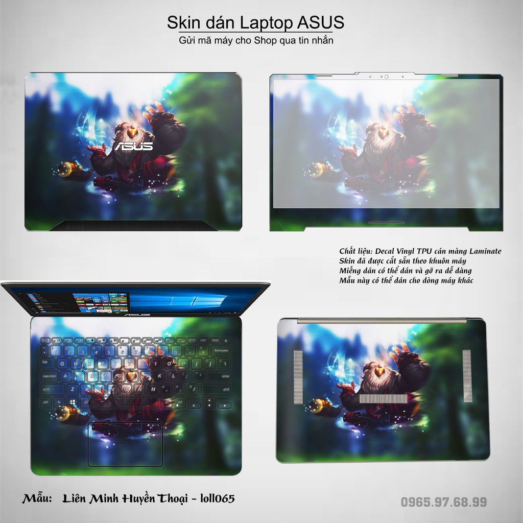 Skin dán Laptop Asus in hình Liên Minh Huyền Thoại nhiều mẫu 8 (inbox mã máy cho Shop)