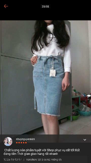 CHÂN VÁY BÒ DÀI XẺ CỘT NƠ SIÊU XINH | BigBuy360 - bigbuy360.vn