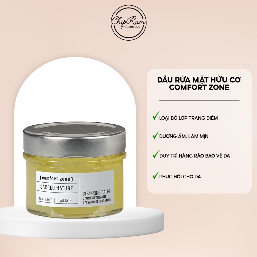 Dầu rửa mặt hữu cơ Comfort Zone Sacred Nature Cleansing Balm cho mặt và quanh mắt 110ml