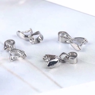 Móc Kẹp Bạc Rẻ Bền Đẹp, kẹp dây chuyền, mặt đá, Chất liệu mạ bạc làm đồ handmade