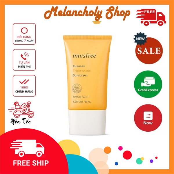 Kem chống nắng ⚡️𝑪𝒉𝒖𝒂̂̉𝒏 𝑪𝒉𝒊́𝒏𝒉 𝑯𝒂̃𝒏𝒈 ⚡️ lâu trôi Innisfree SPF50+ Pa++++ 50ml- Version 2021