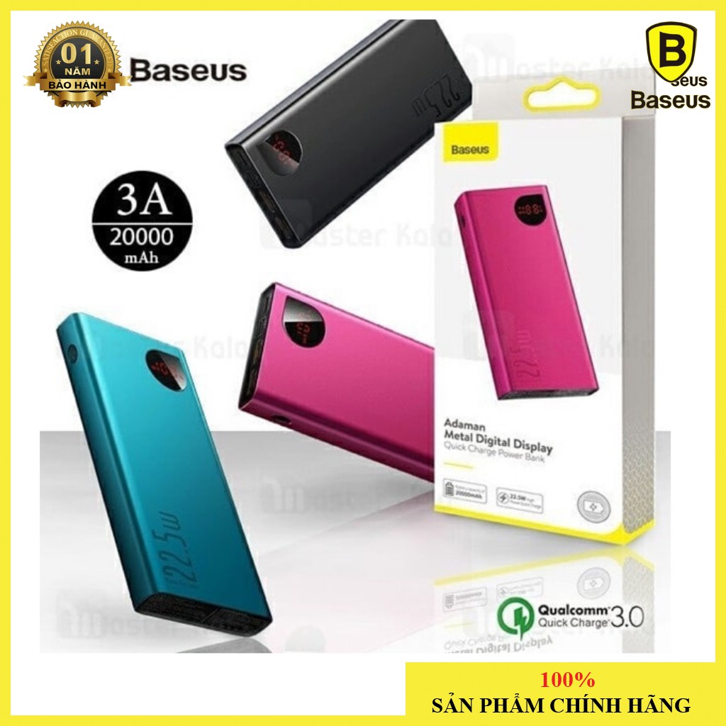 Pin Dự Phòng Baseus Adaman Powerbank 20000mAh 2xUSB