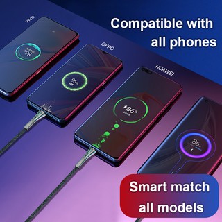 Cáp Sạc Nhanh KAXOE Cho Điện Thoại / Android Micro Usb / Type-c Có Đèn Led 5a
