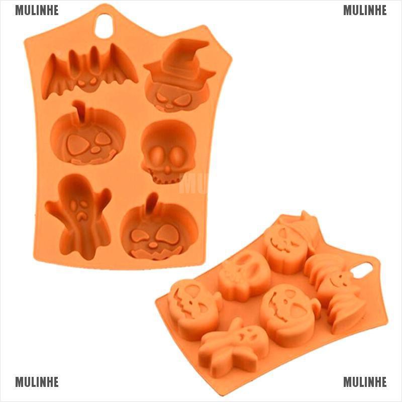 Khuôn silicone làm bánh kẹo hình quả bí ngô Halloween dễ thương