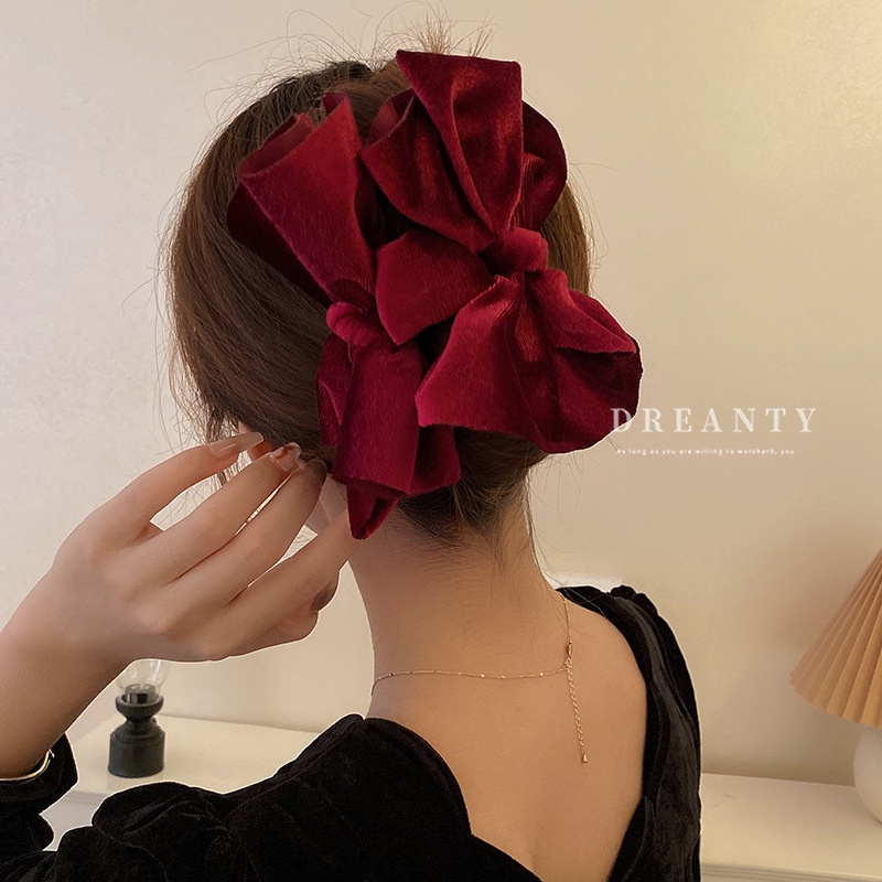 Kẹp Tóc Hình Cá Mập Đính Nơ Phong Cách Cổ Điển Thời Trang Cao Cấp