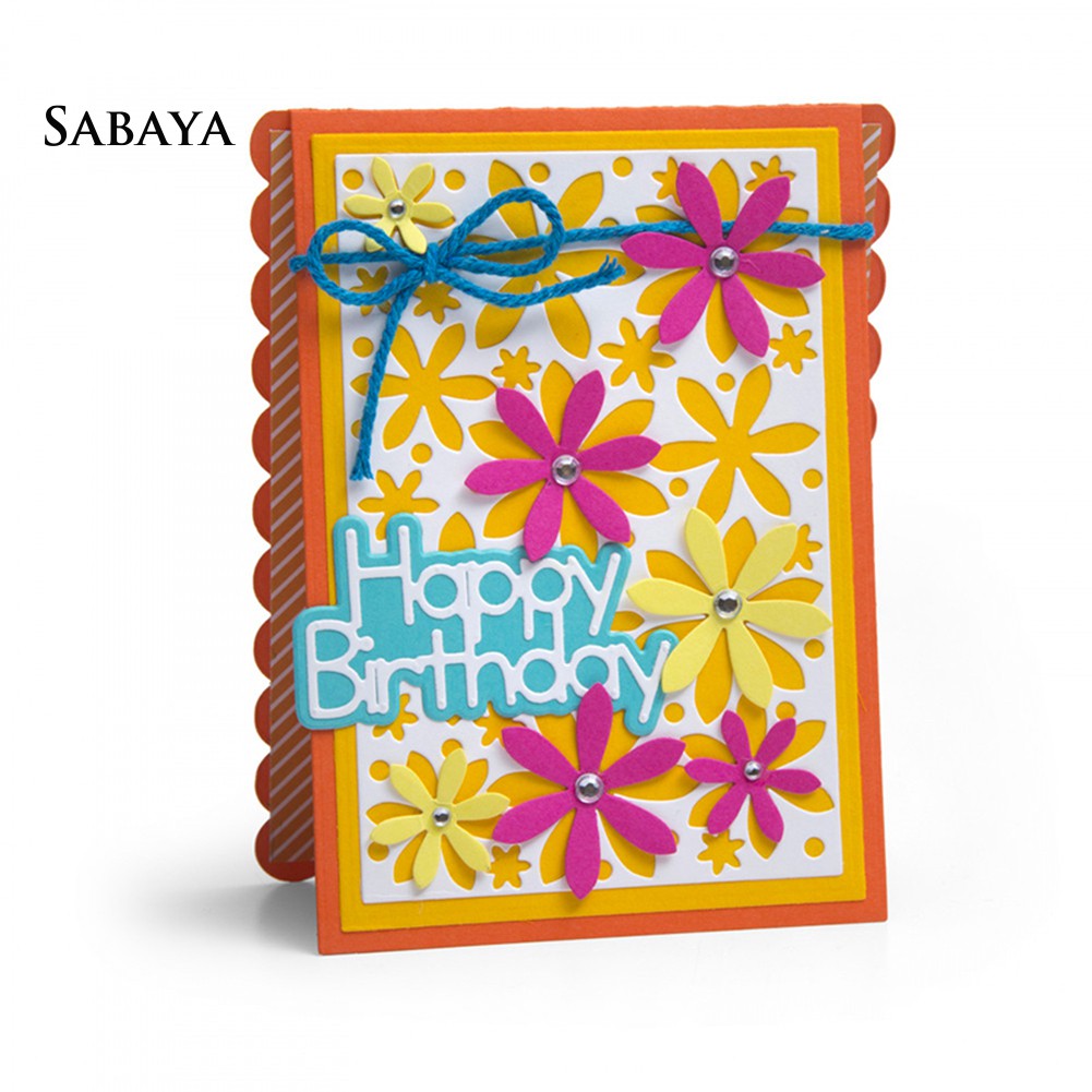 Khuôn Cắt Giấy Làm Từ Kim Loại Hình Chữ Happy Birthday Trang Trí Scrapbook