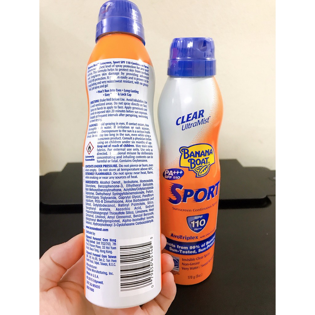 Combo 2 Chai Xịt Chống Nắng Banana Boat Sport Thể Thao PA+++ SPF110_170g*2(HSD 06/2022)