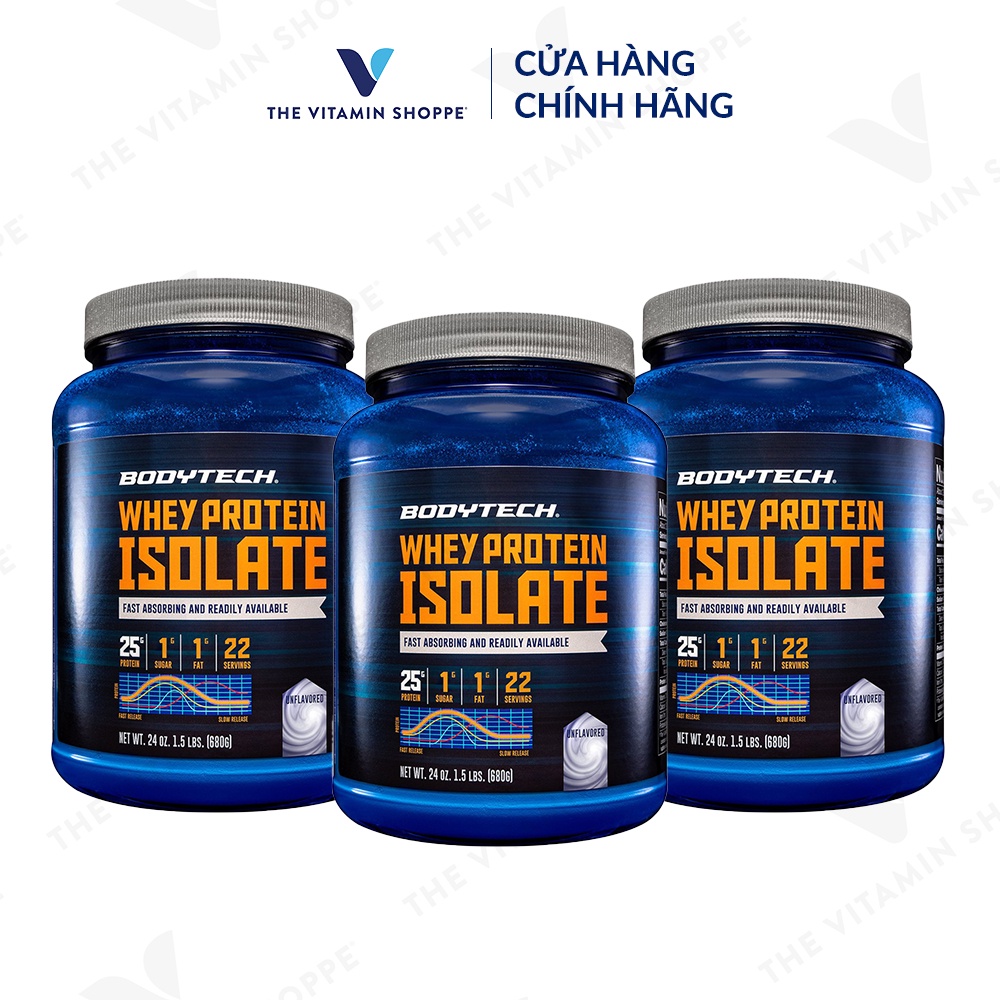 Bột hỗ trợ phát triển cơ bắp BODYTECH Whey Protein Isolate - Unflavored 680gr