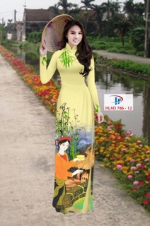 Vải áo dài lụa in 3D bộ hoặc áo