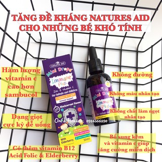 Tăng đề kháng drop Natures Aid Immune Plus bé 3m-5y - Anh