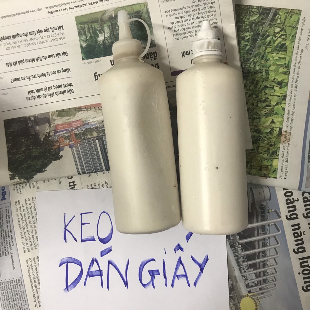 1.000đ 1 chai 0,5kg - KEO DÁN GÁY SỔ SÁCH, DÁN GIẤY CHO XƯỞNG IN