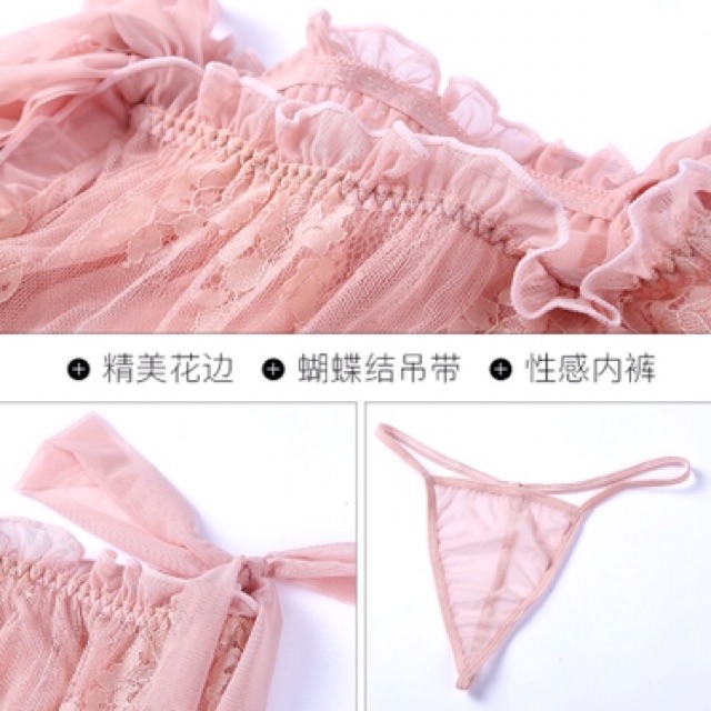 [TẶNG QUẦN CHIP] Đầm Ngủ, Váy Ngủ Ren Hai Dây Sexy | BigBuy360 - bigbuy360.vn