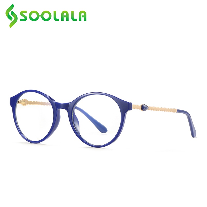 Kính Đọc Sách Gọng Tròn Màu Xanh Lam SOOLALA TR90 Cho Nữ