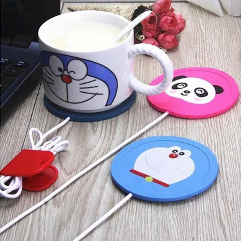Đế Hâm Nóng Cốc Nước Bằng Silicon Họa Tiết Hoạt Hình Dễ Thương Tiện Dụng